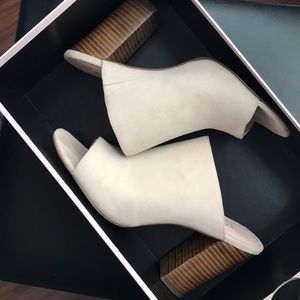 Suede Mules 8 light pink/ champagne
